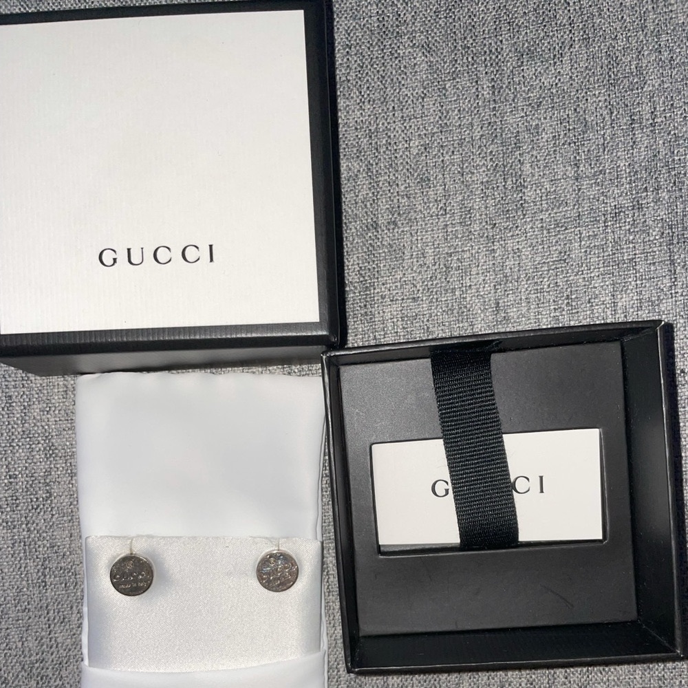 SILVER GUCCI EARRINGS STUDS
